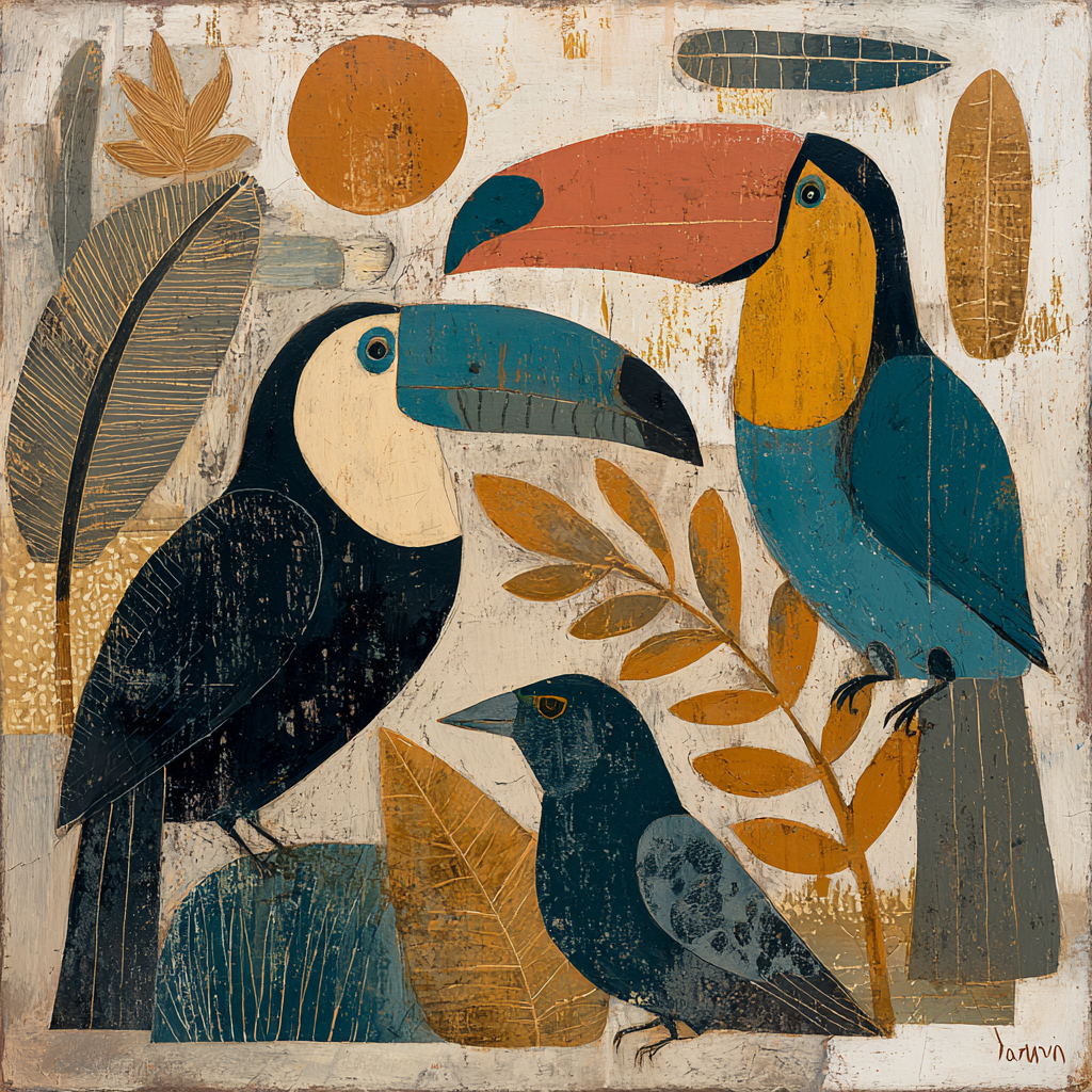 Tropen Und Dschungel Vogelillustration Tu  Moderne Naturthemen Kunst | Tropen und Dschungel | Landschaften