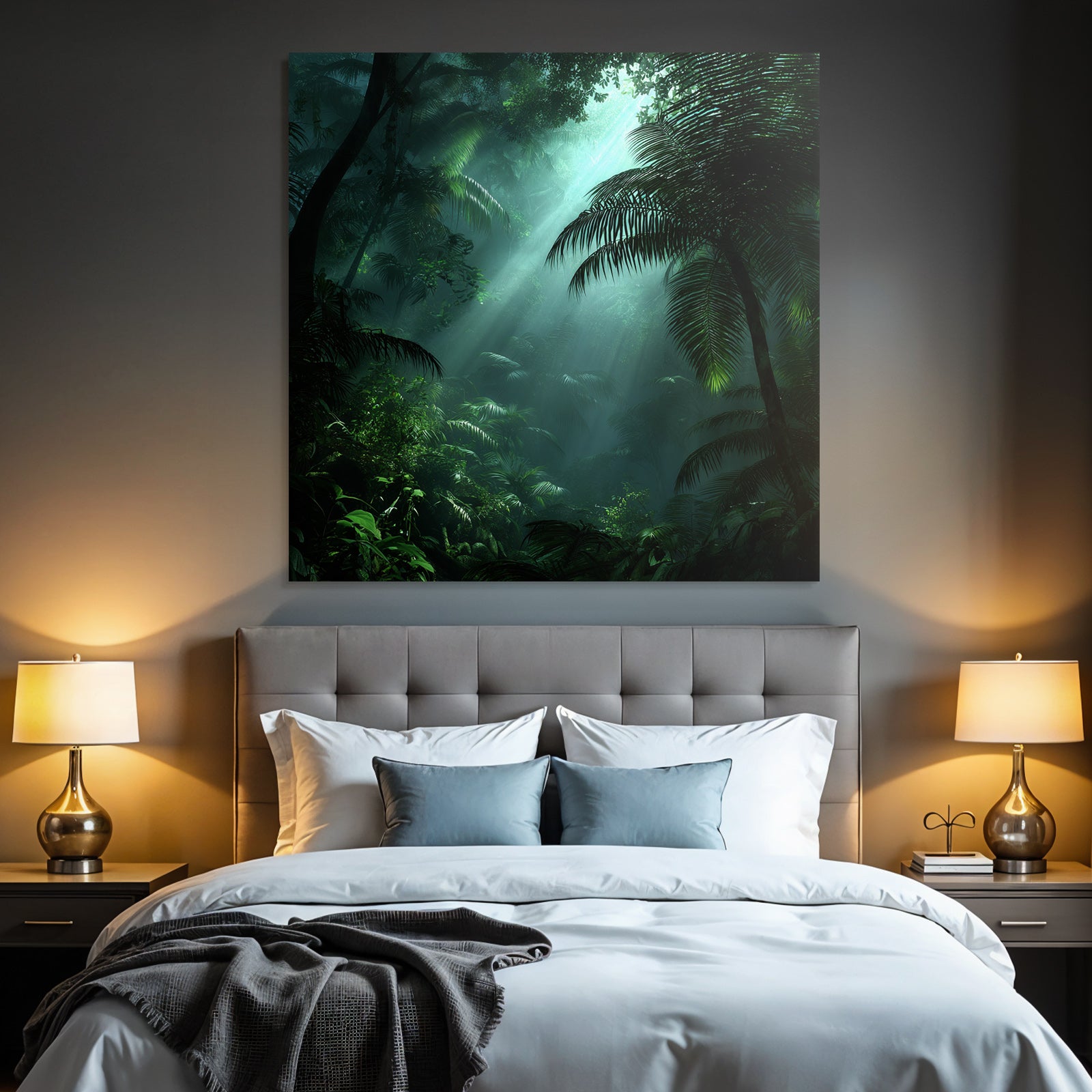 Tropics and Jungle Dense jungle scene with sun and vegetation