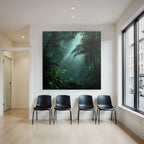 Tropics and Jungle Dense jungle scene with sun and vegetation