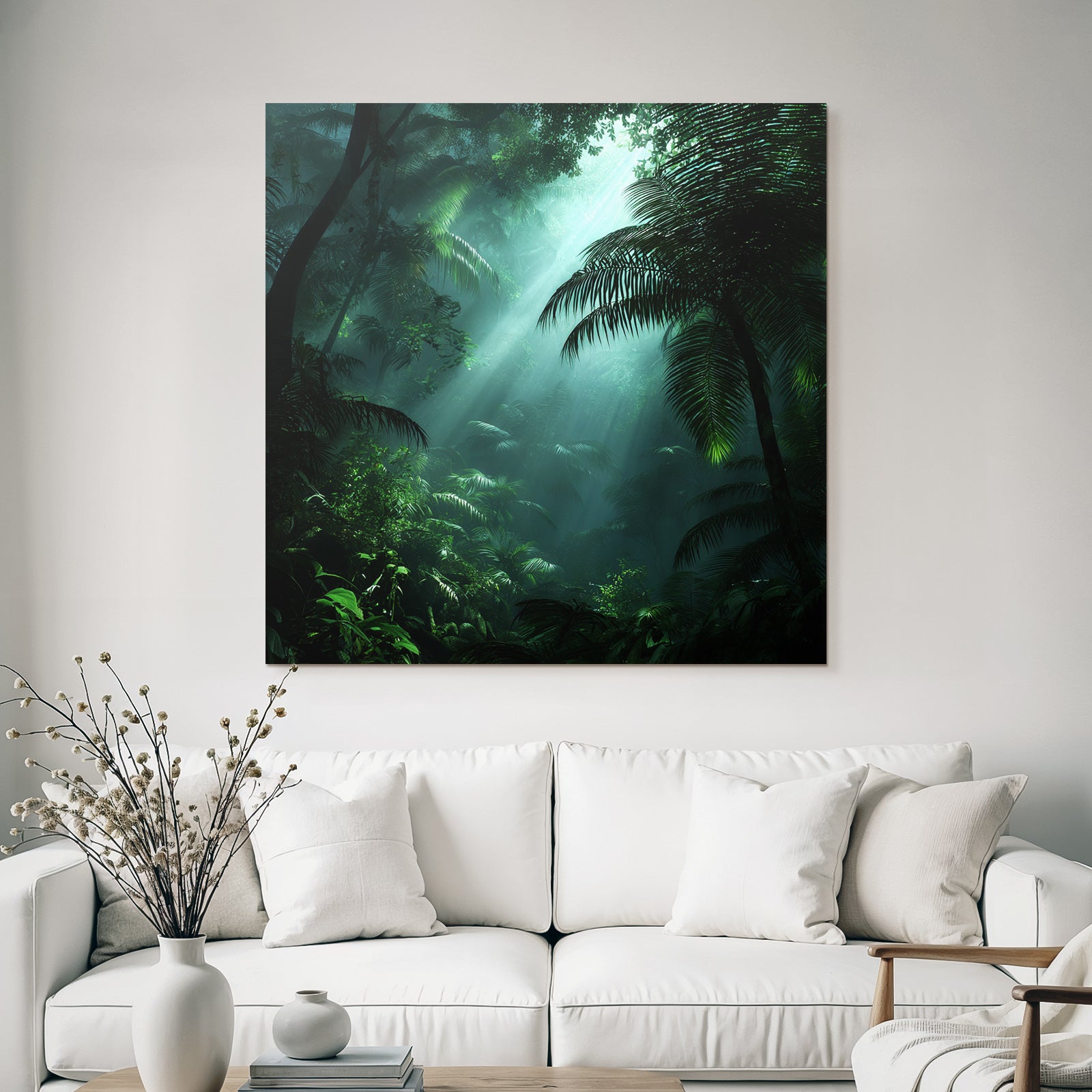 Tropics and Jungle Dense jungle scene with sun and vegetation