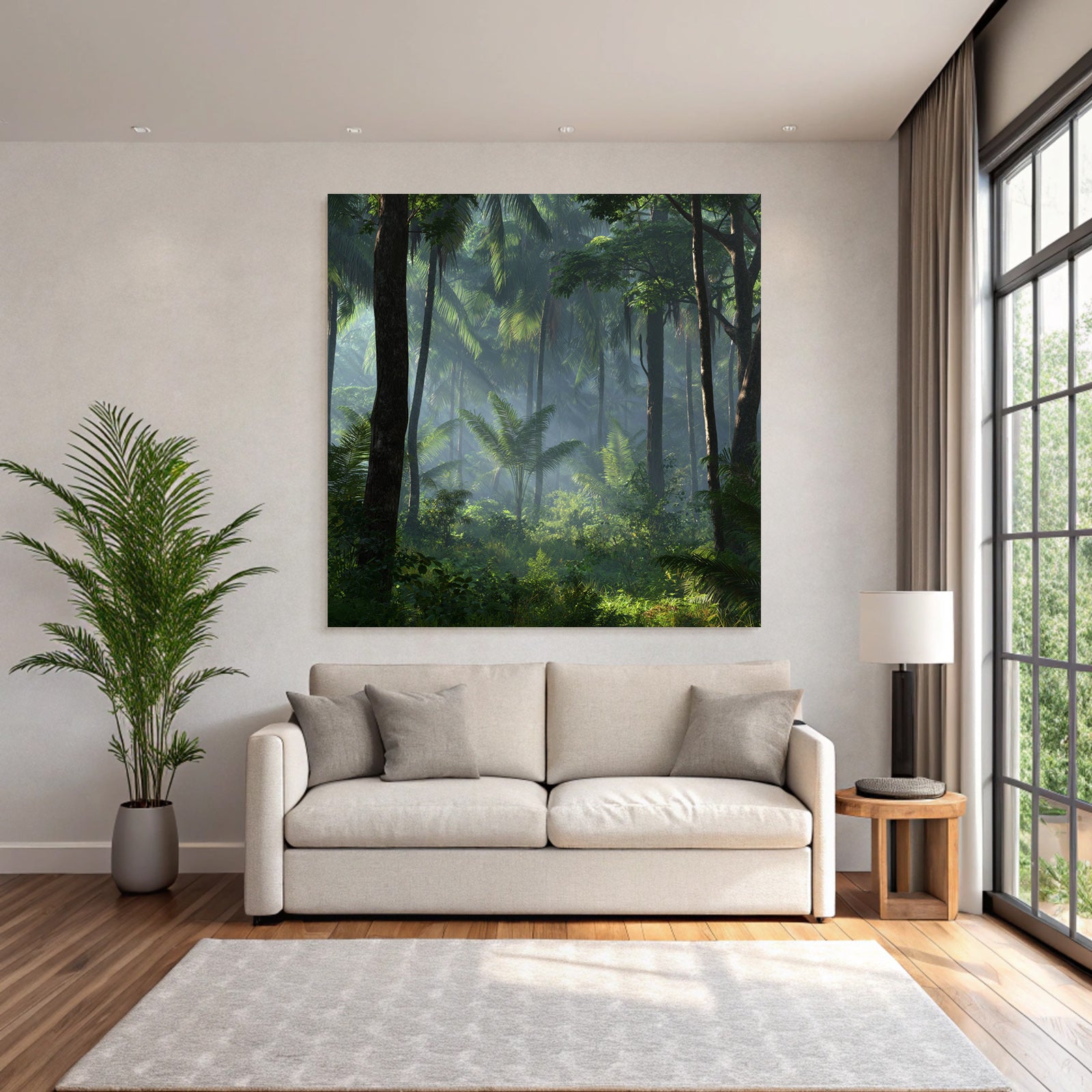 Tropics and Jungle Dense Area Flor Tropical Forest With Light Flooding