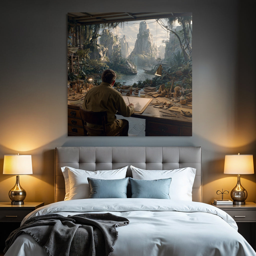 Tropic and Jungle Artist Workspace with Nature and Mountain Views