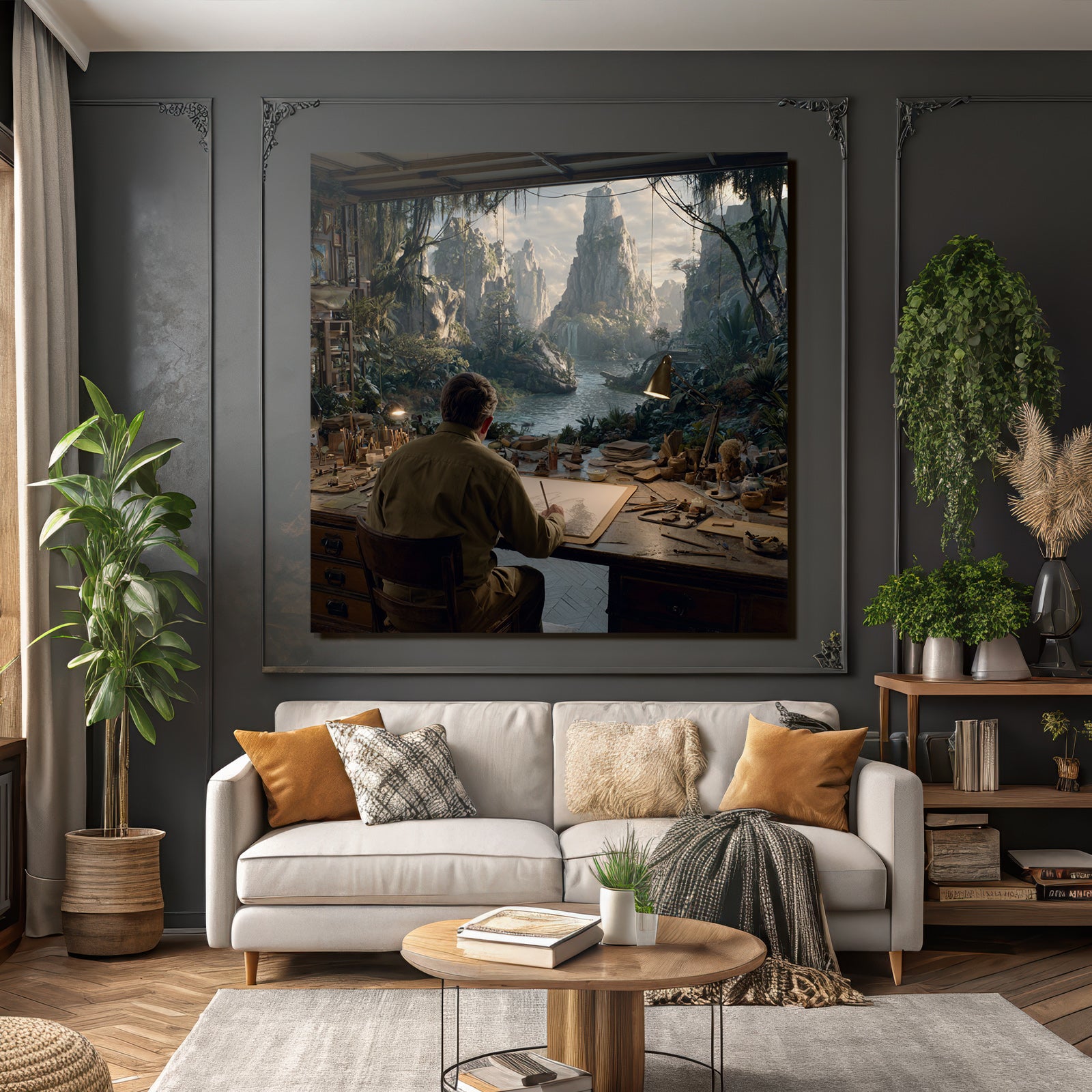 Tropic and Jungle Artist Workspace with Nature and Mountain Views