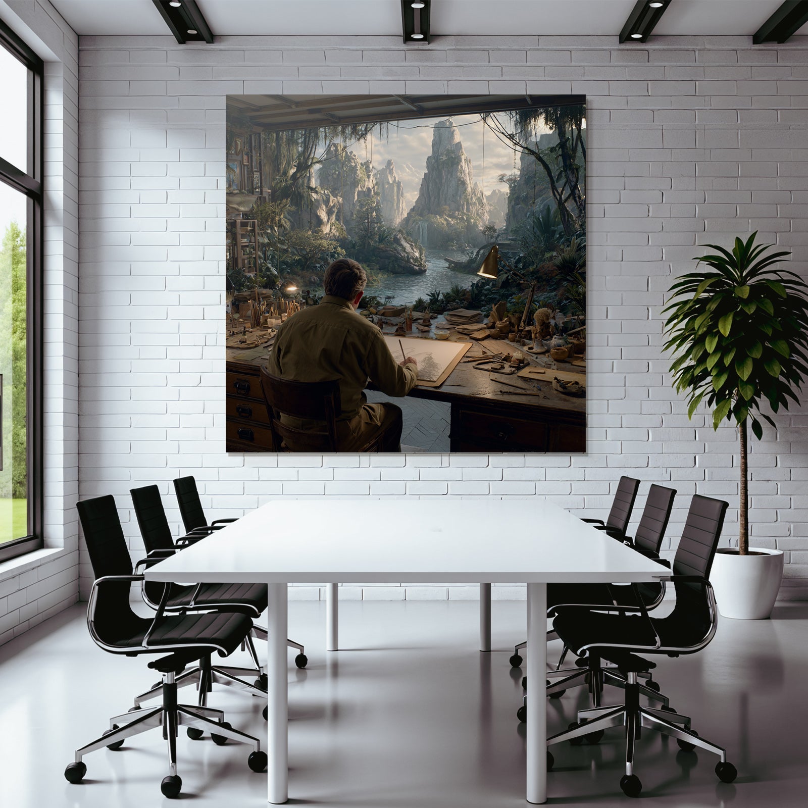 Tropic and Jungle Artist Workspace with Nature and Mountain Views