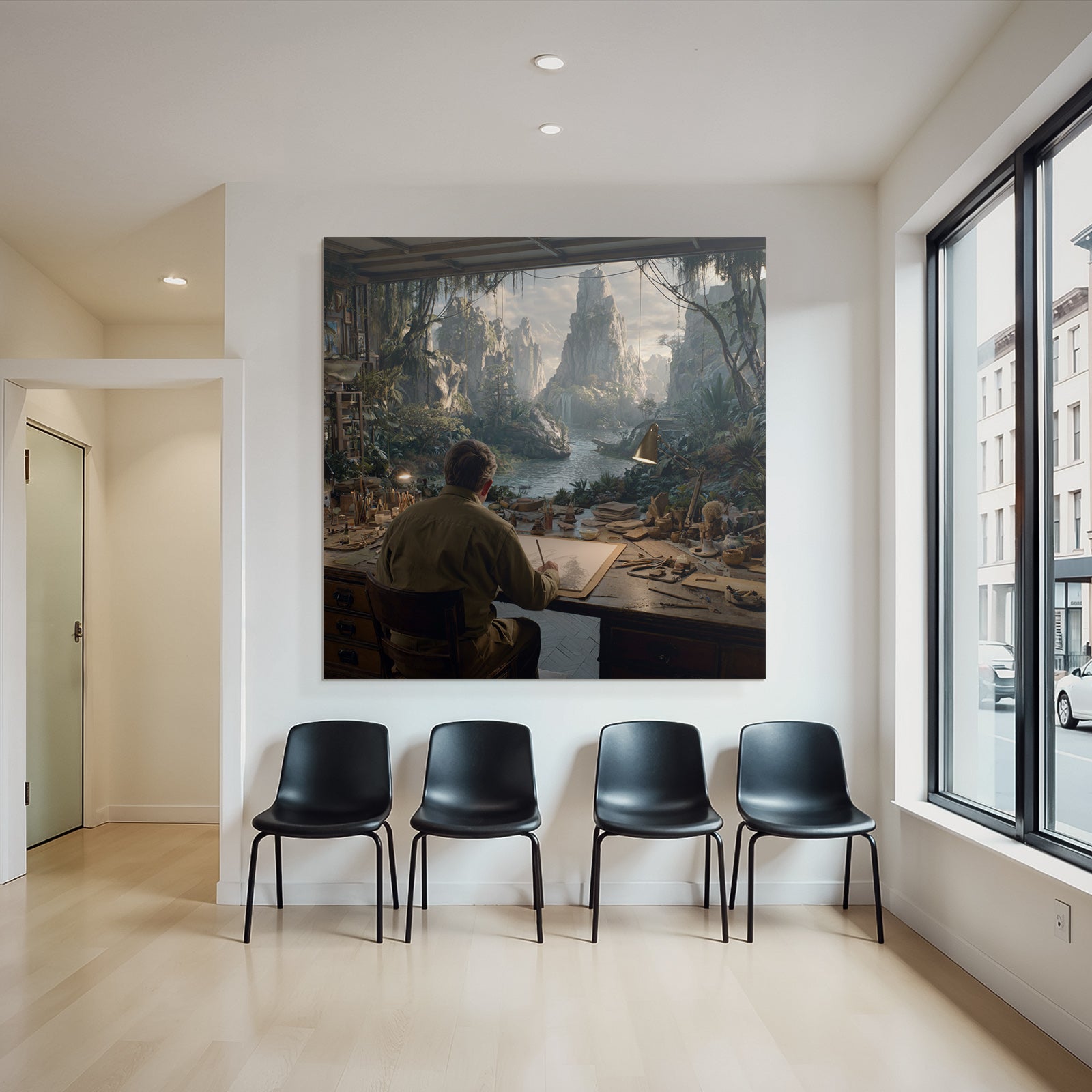 Tropic and Jungle Artist Workspace with Nature and Mountain Views