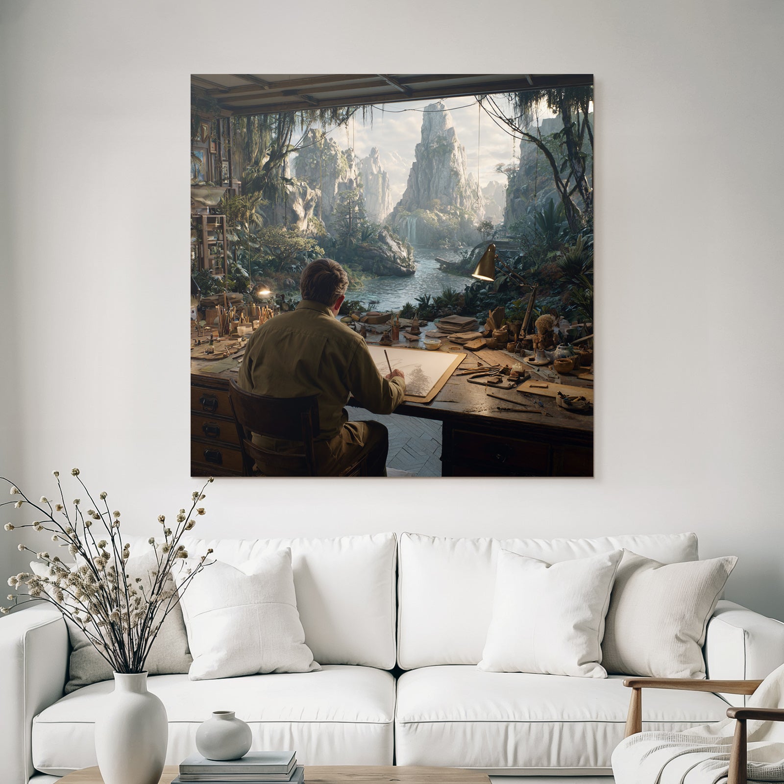Tropic and Jungle Artist Workspace with Nature and Mountain Views