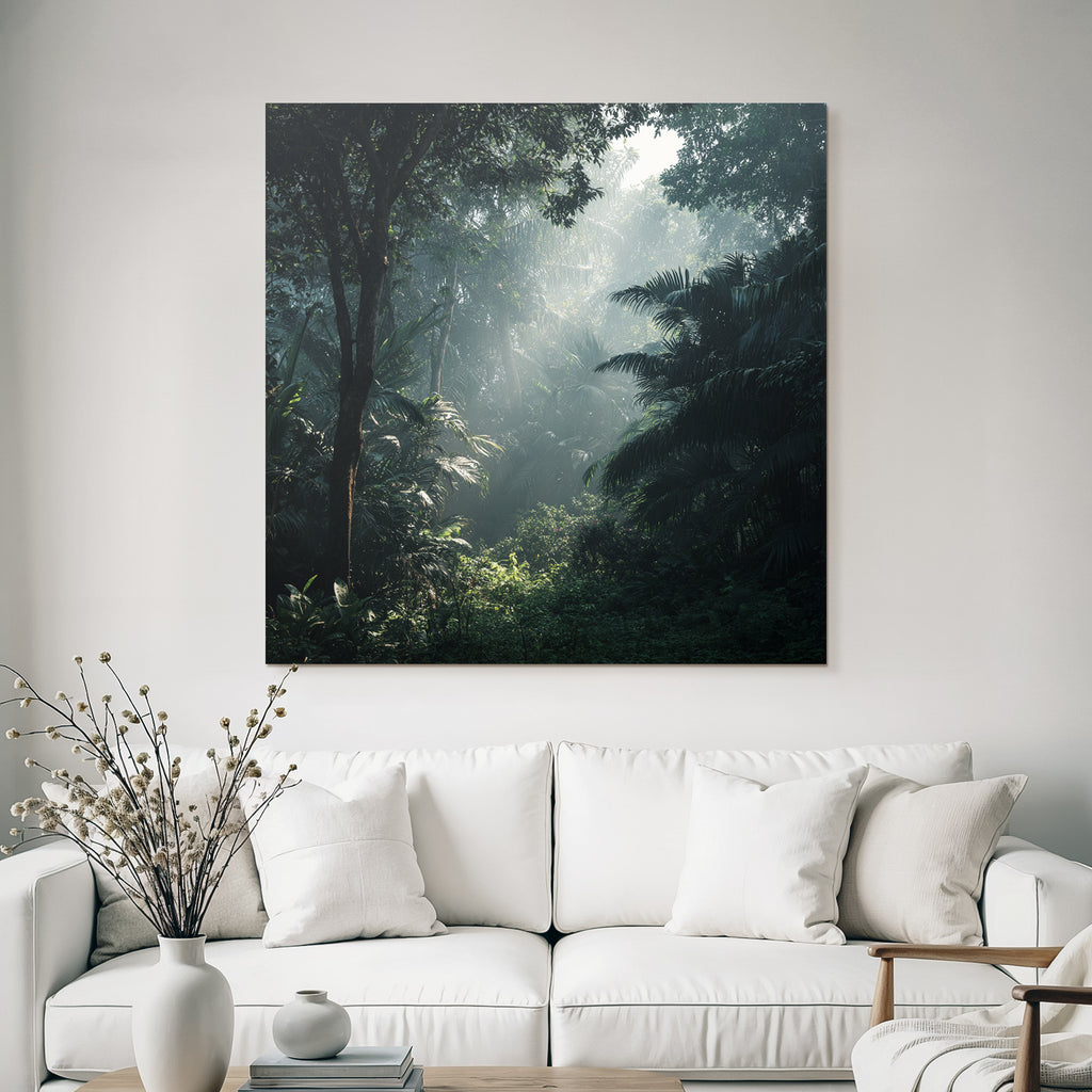 Tropics And Jungle Lush Dense Forest With Mystical Fog And Light Play Germany