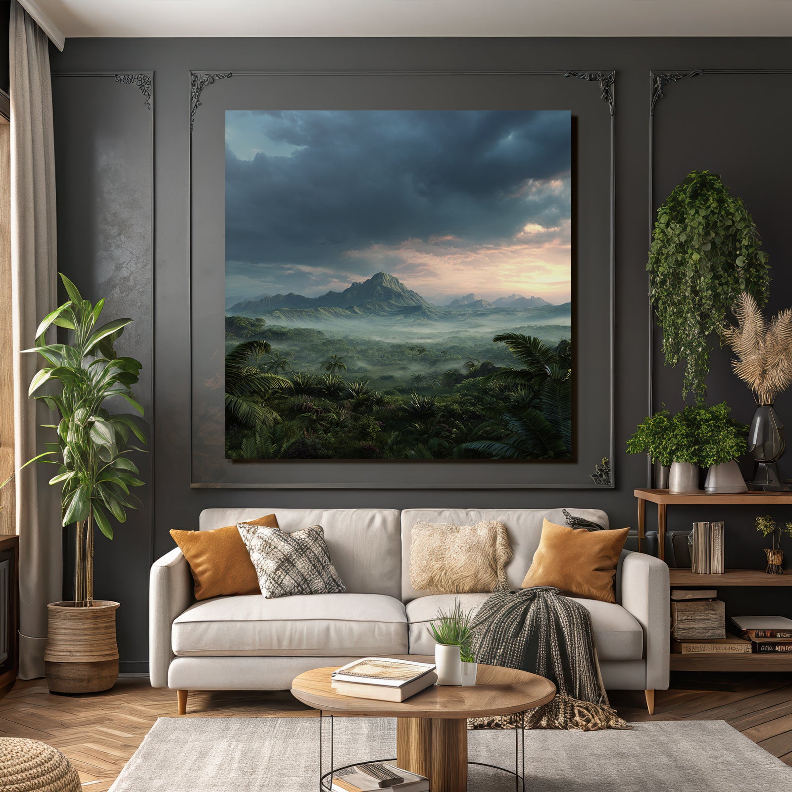 Tropics and Jungle Lush Mountains Tropical Region Green Hills Dramatic Sky