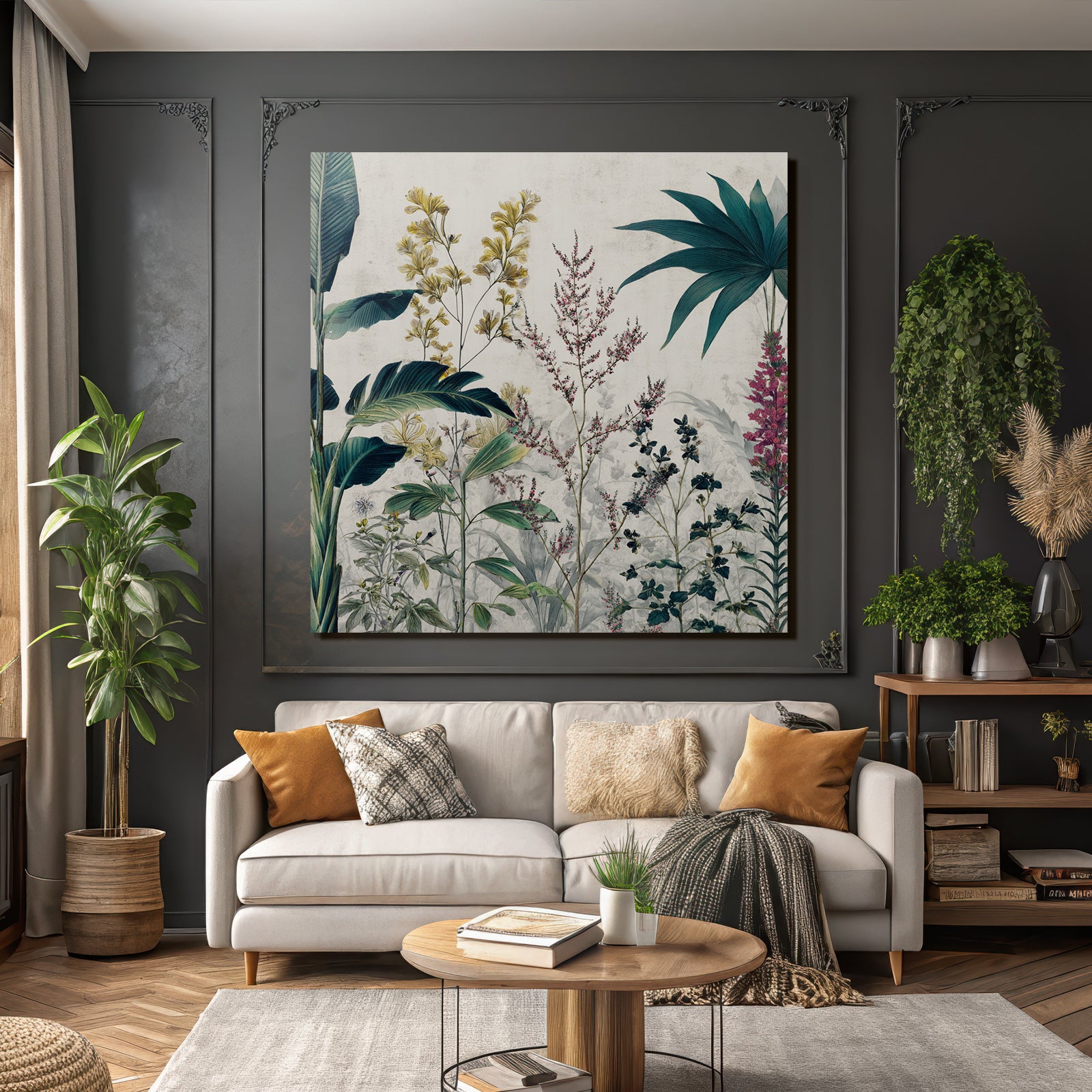 Tropics and Jungle Plants and Flowers Art Illustration Botanical Elements