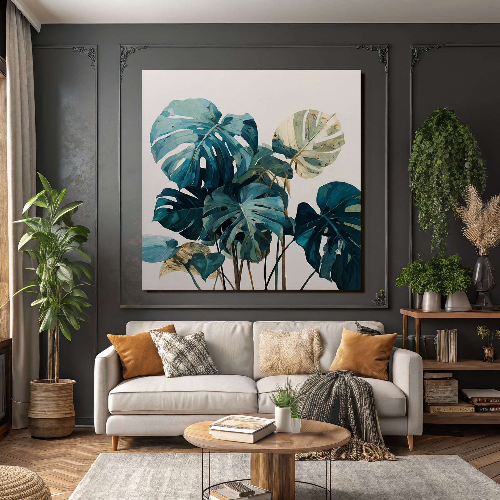 Tropics and Jungle Tropical Leaves Monstera Botanical Illustration