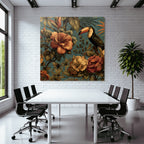 Tropics and Jungle Tropical Flowers and Toucan Vibrant Design Textile Pattern