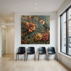 Tropics and Jungle Tropical Flowers and Toucan Vibrant Design Textile Pattern