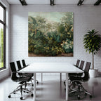 Tropics and jungle Tropical landscape with plants and palm trees