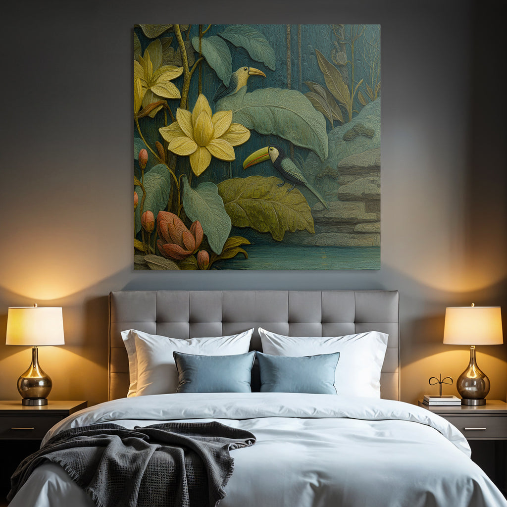 Tropics and Jungle Tropical Vibrant Foils Flowers Toucan Fauna