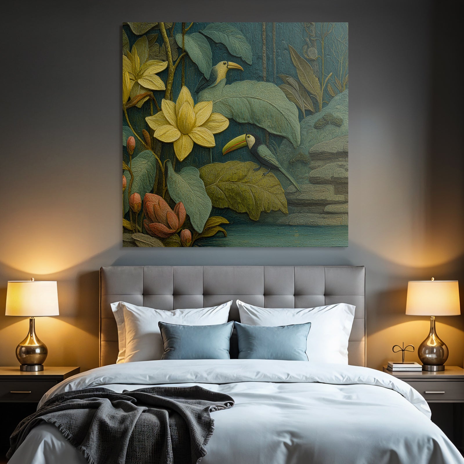 Tropics and Jungle Tropical Vibrant Foils Flowers Toucan Fauna