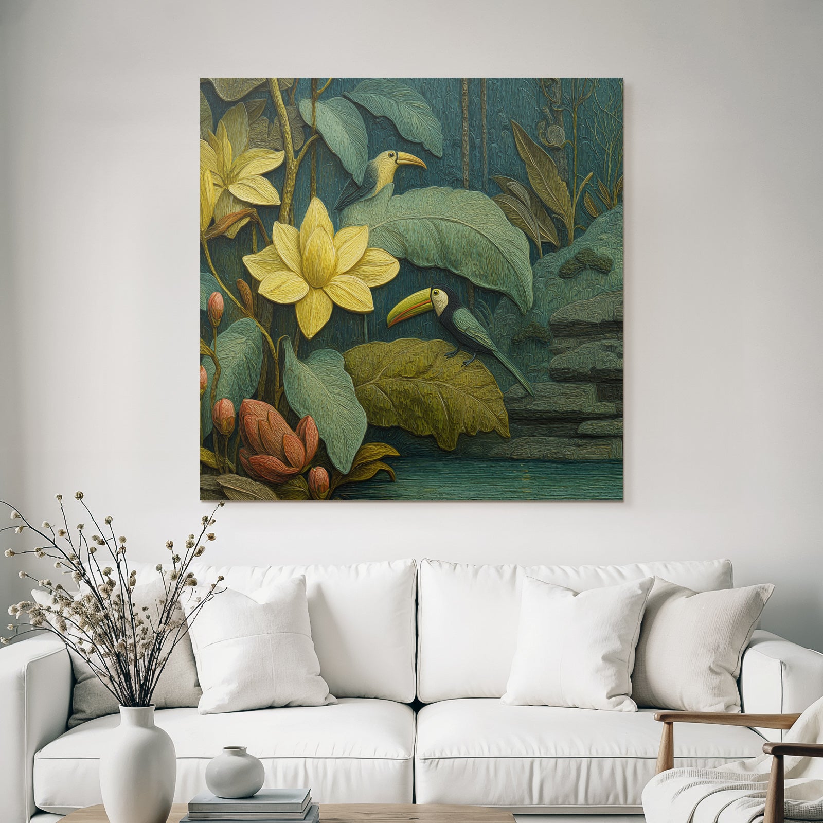 Tropics and Jungle Tropical Vibrant Foils Flowers Toucan Fauna