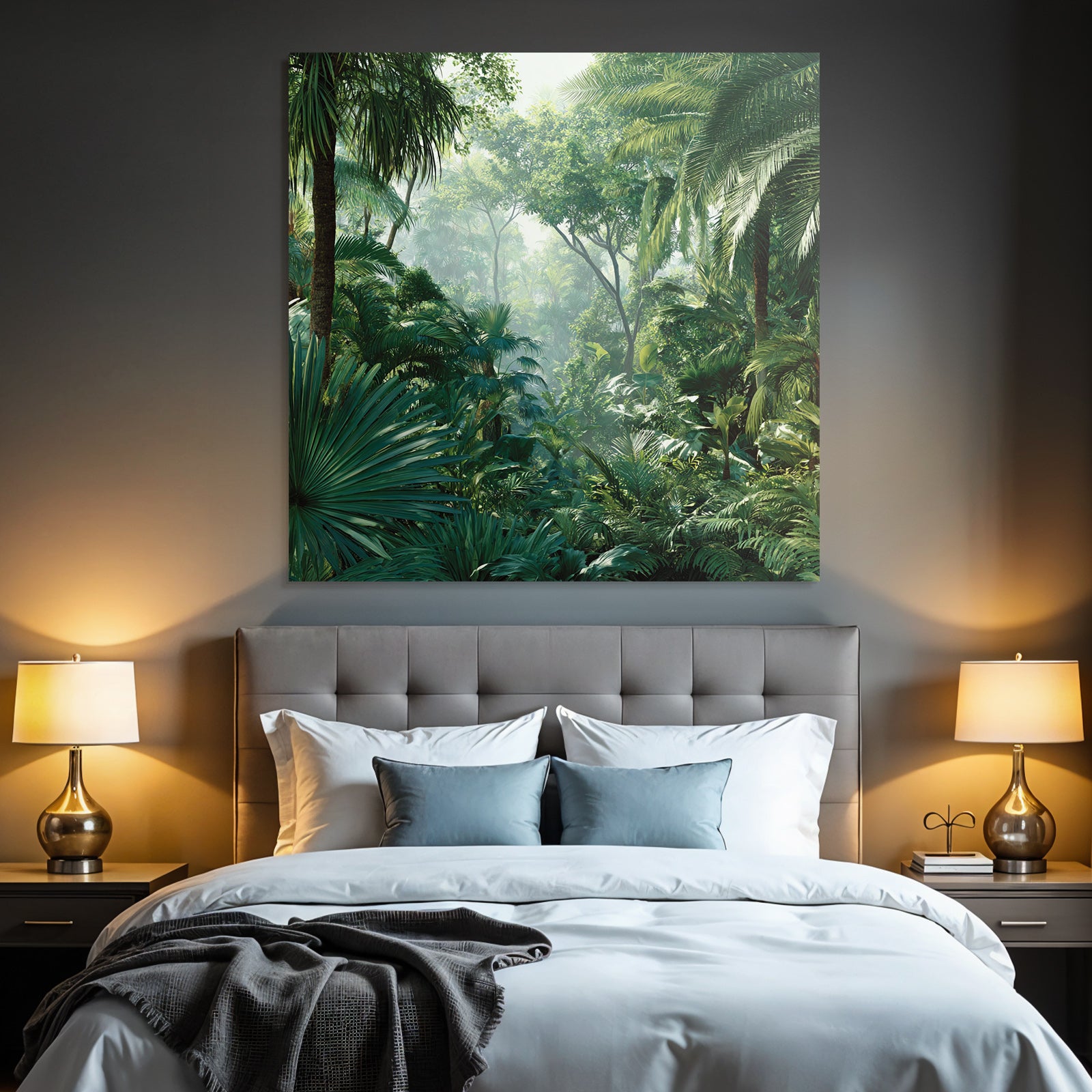 Tropics and Jungle Tropical jungle with dense vegetation and colorful ornaments