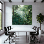 Tropics and Jungle Tropical jungle with dense vegetation and colorful ornaments