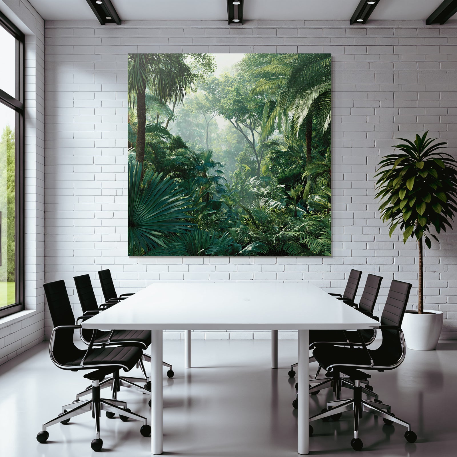 Tropics and Jungle Tropical jungle with dense vegetation and colorful ornaments