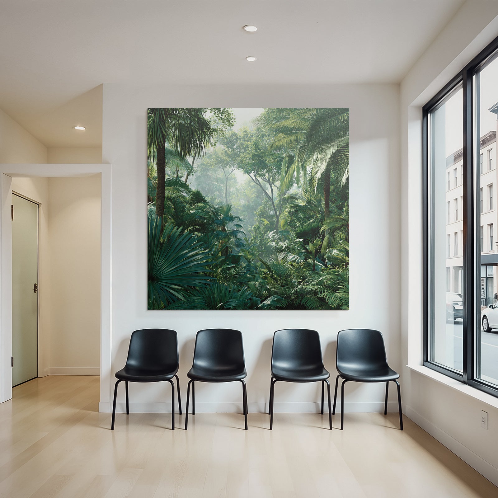 Tropics and Jungle Tropical jungle with dense vegetation and colorful ornaments