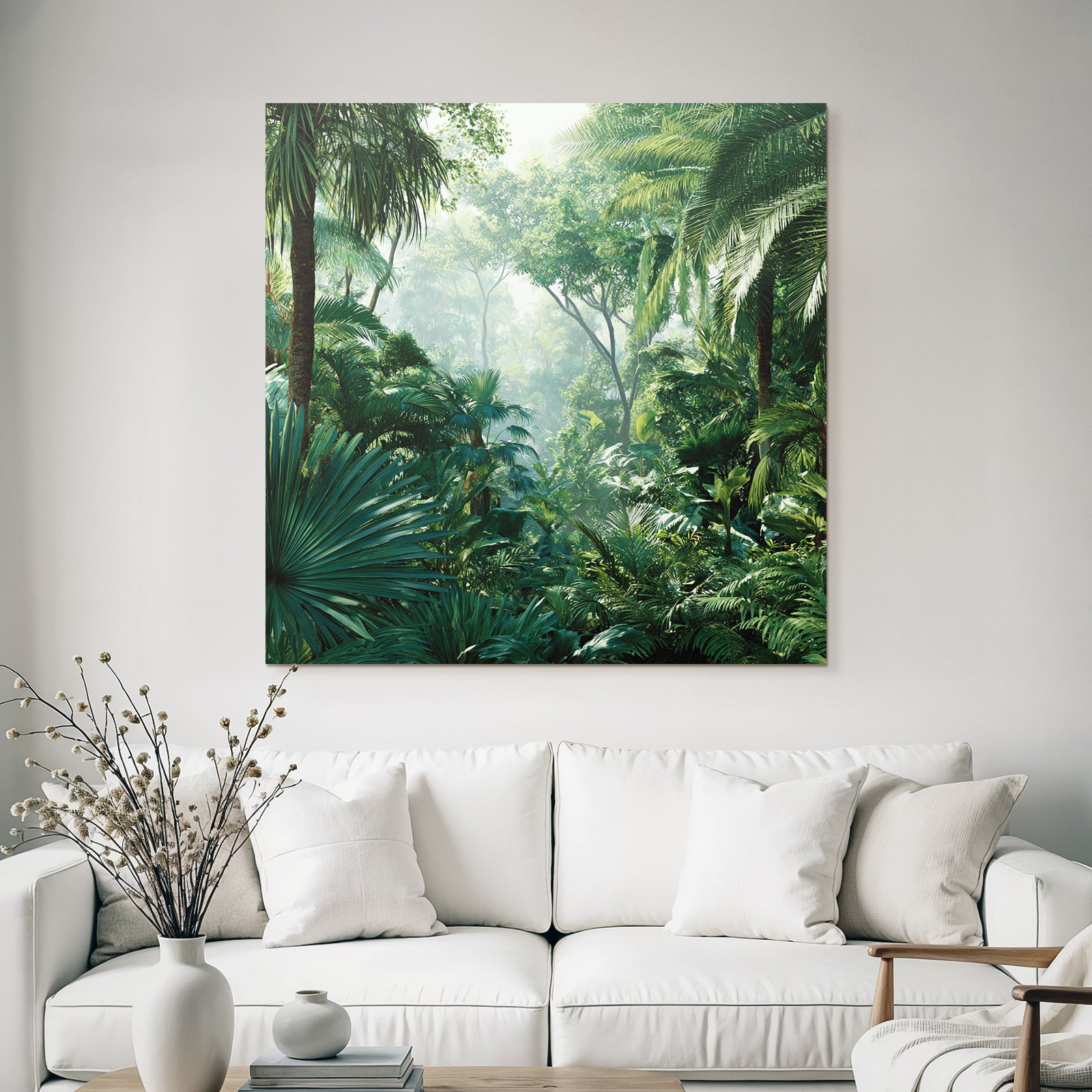 Tropics and Jungle Tropical jungle with dense vegetation and colorful ornaments