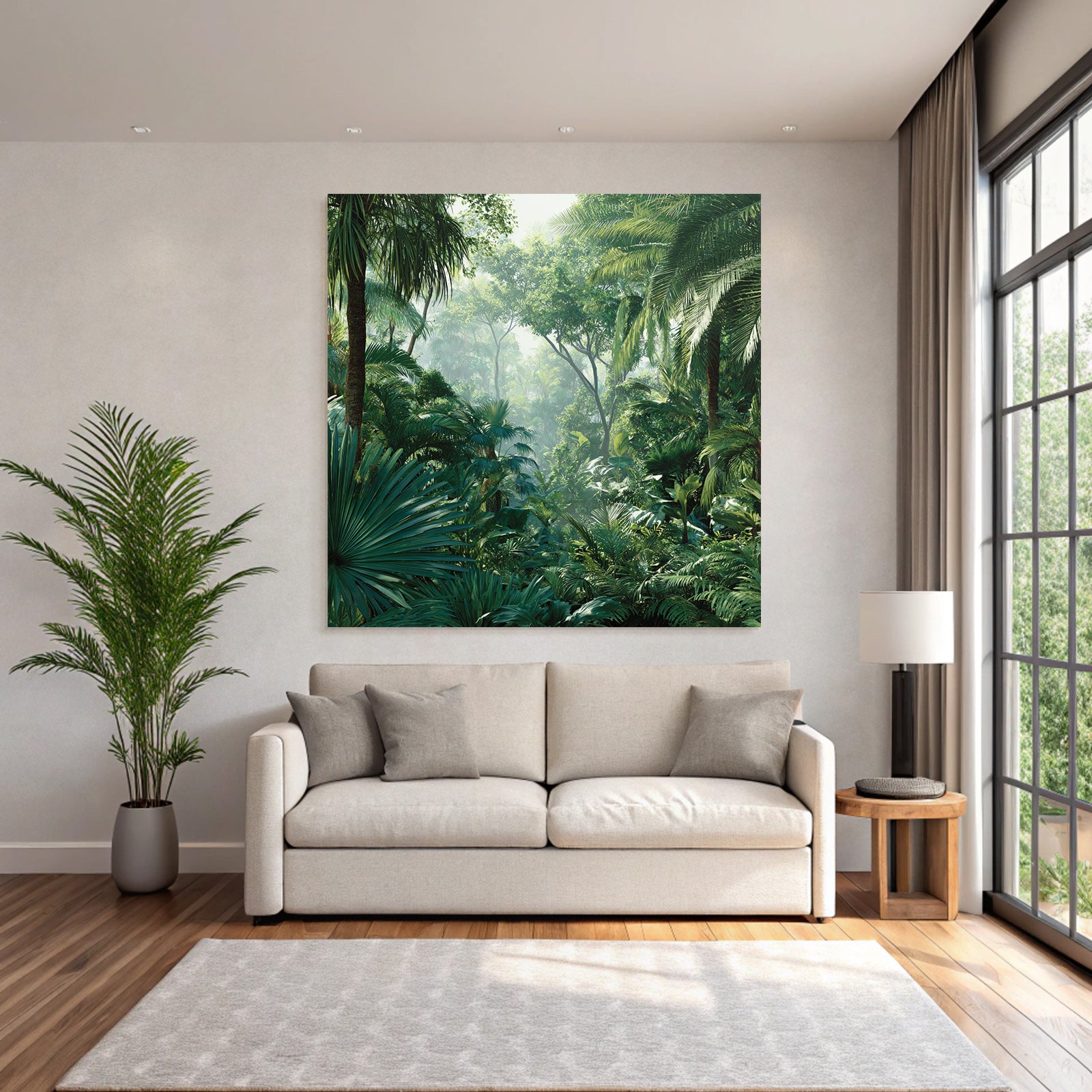 Tropics and Jungle Tropical jungle with dense vegetation and colorful ornaments
