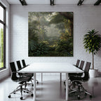 Tropics and Jungle Tropical jungle with green vegetation Misty atmosphere
