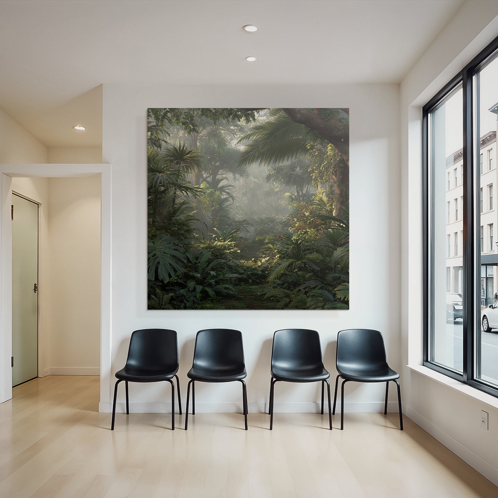 Tropics and Jungle Tropical jungle with green vegetation Misty atmosphere