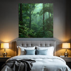 Tropics and Jungle Tropical Rainforest with Dense Vegetation and Misty Atmosphere