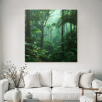 Tropics and Jungle Tropical Rainforest with Dense Vegetation and Misty Atmosphere