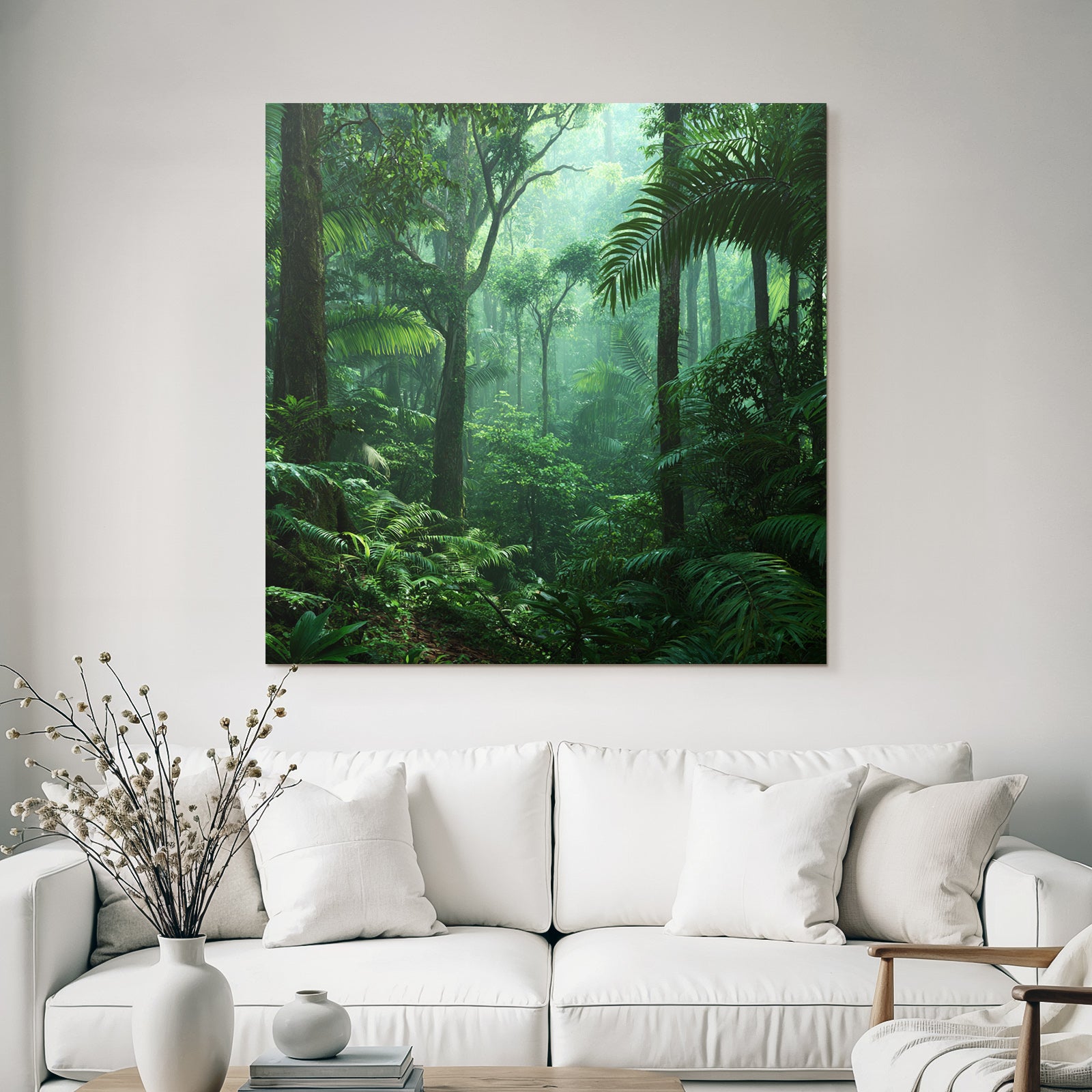 Tropics and Jungle Tropical Rainforest with Dense Vegetation and Misty Atmosphere