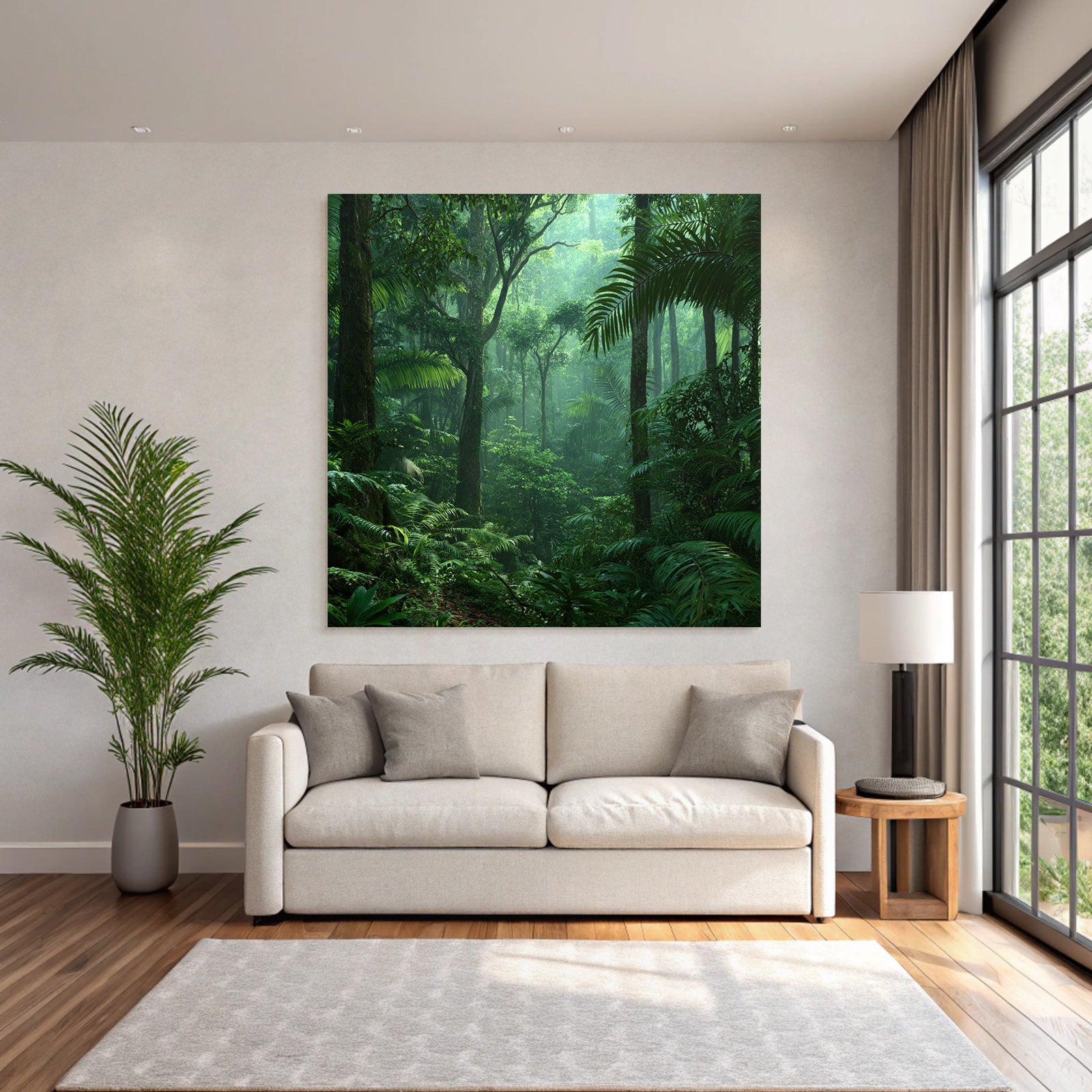 Tropics and Jungle Tropical Rainforest with Dense Vegetation and Misty Atmosphere
