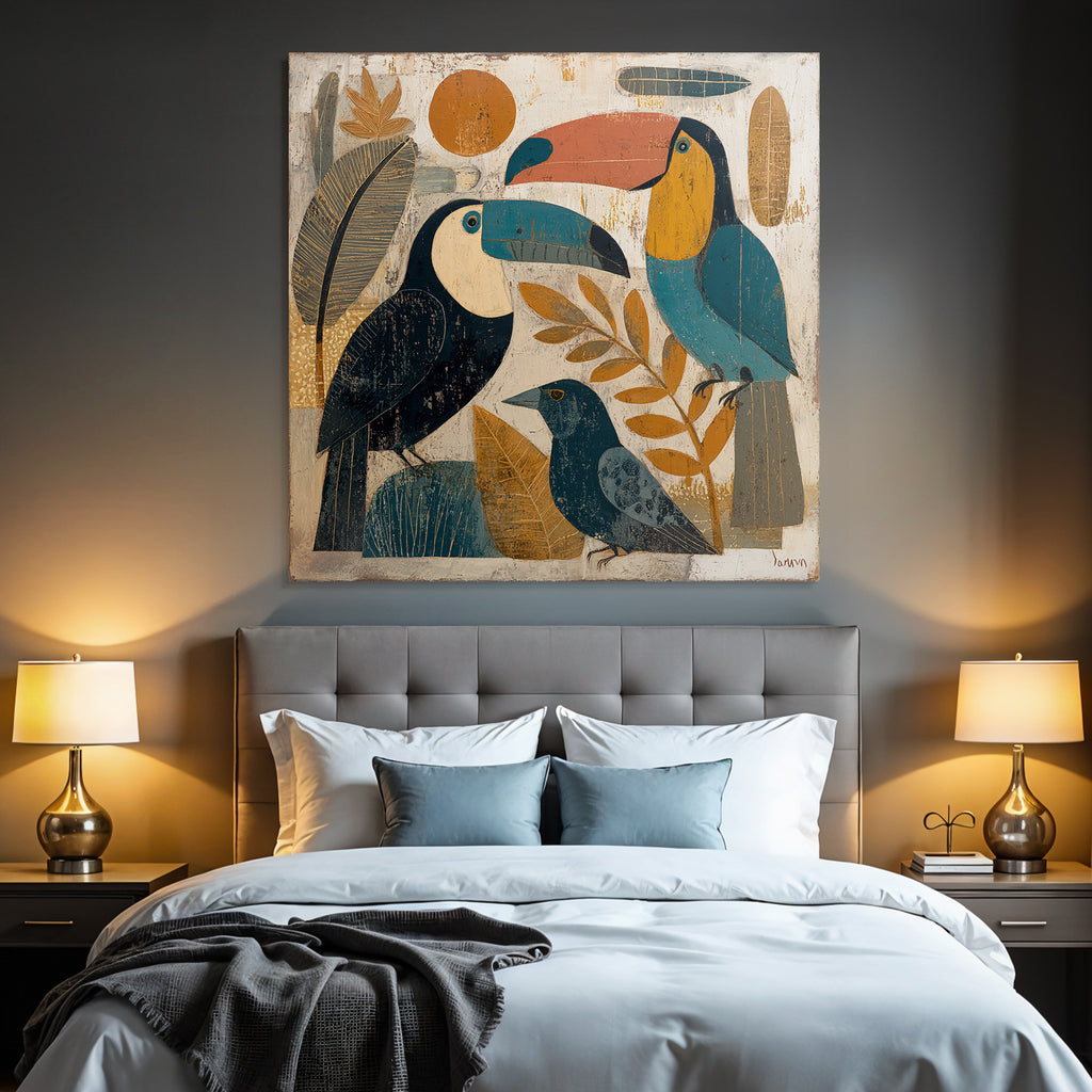 Tropics and Jungle Bird Illustration Tu Modern Nature Themes Art