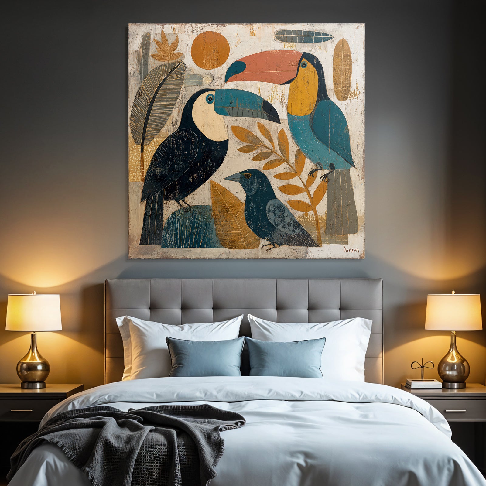 Tropics and Jungle Bird Illustration Tu Modern Nature Themes Art
