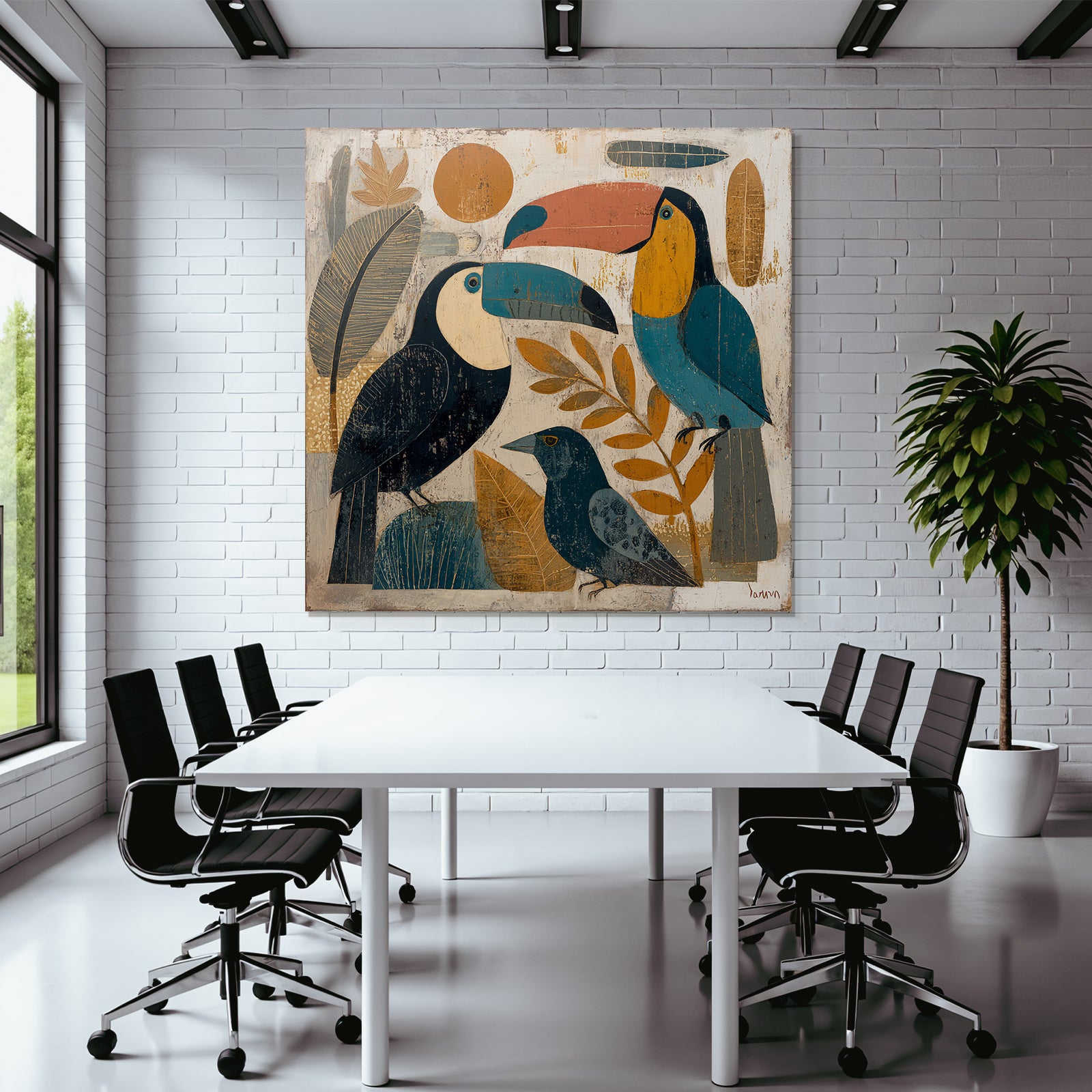 Tropics and Jungle Bird Illustration Tu Modern Nature Themes Art