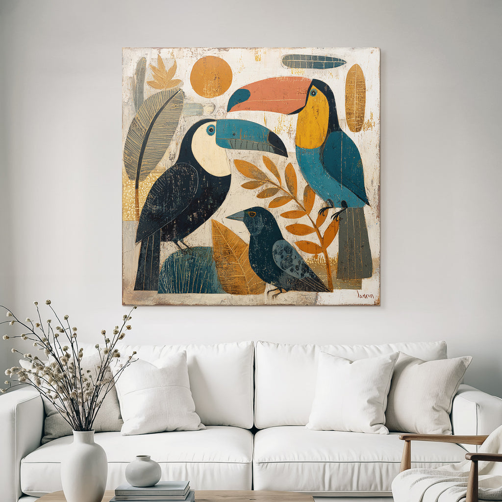 Tropics and Jungle Bird Illustration Tu Modern Nature Themes Art