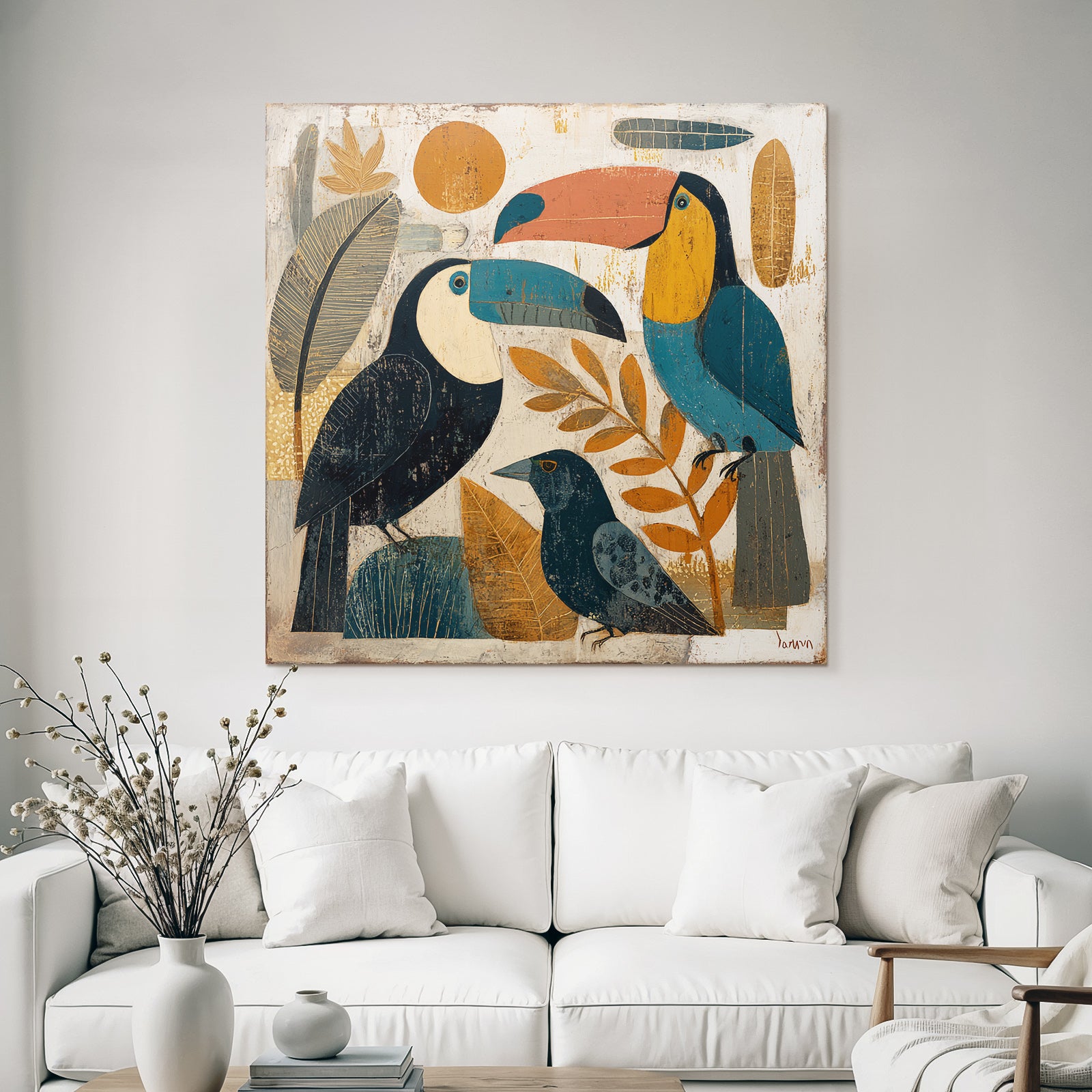 Tropics and Jungle Bird Illustration Tu Modern Nature Themes Art