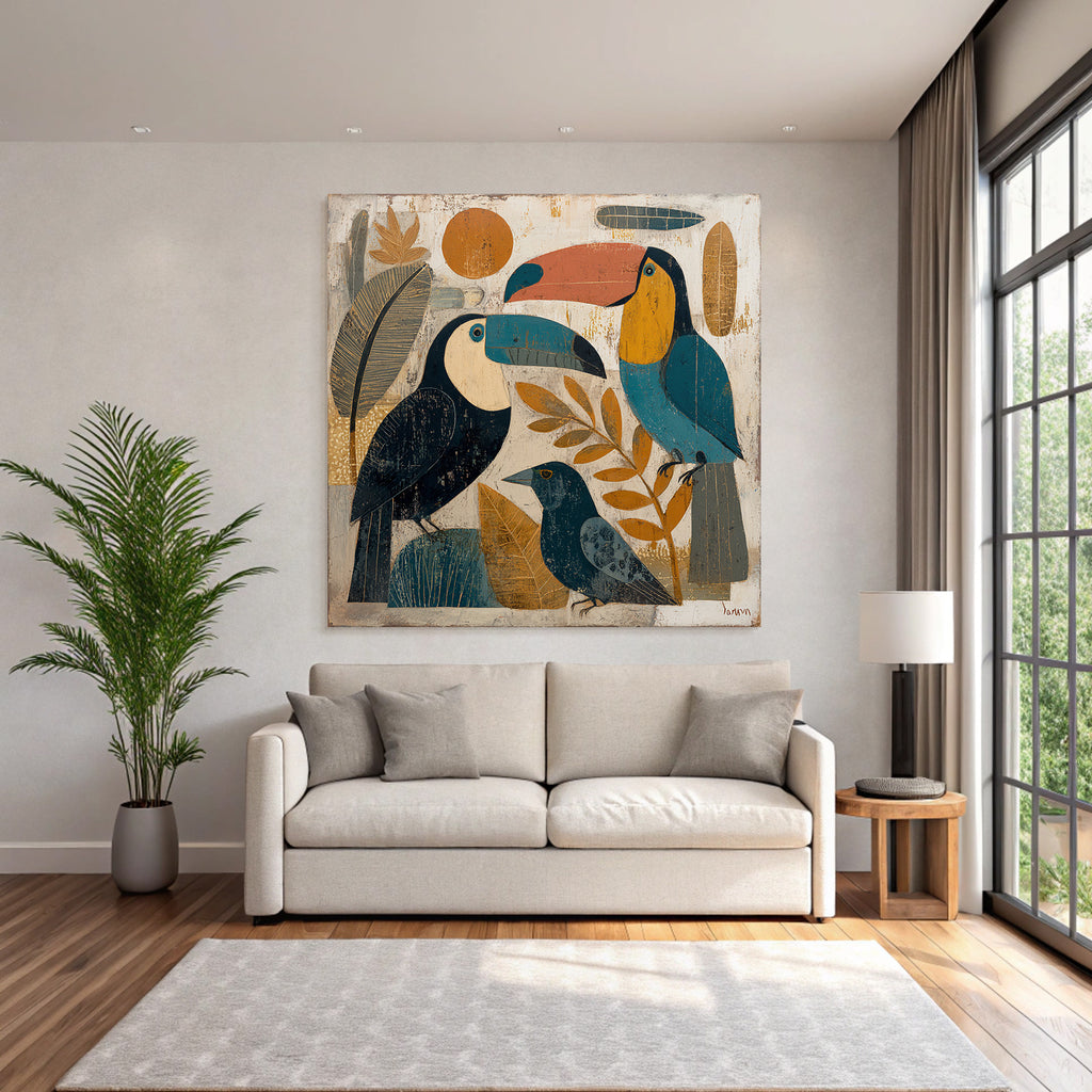 Tropics and Jungle Bird Illustration Tu Modern Nature Themes Art