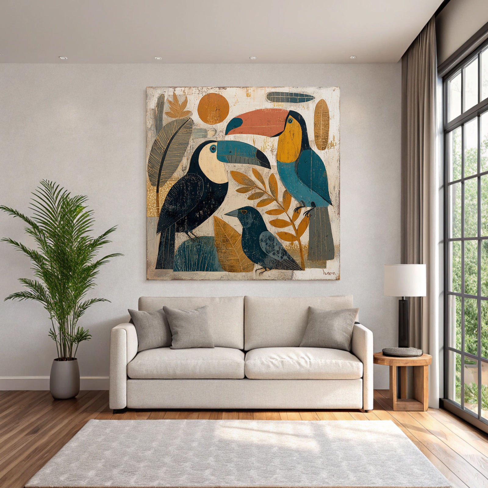 Tropics and Jungle Bird Illustration Tu Modern Nature Themes Art
