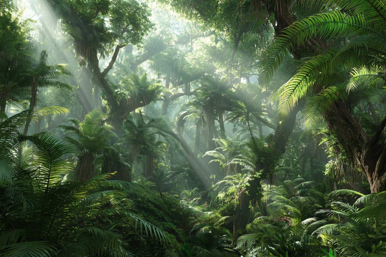 Tropen Und Dschungel Dichter Regenwald Szenen Mit Sonnenlicht Und Grünem Foliengewachs | Tropen und Dschungel | Landschaften