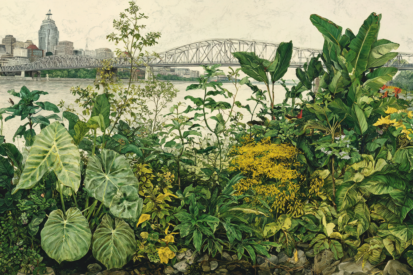 Tropen Und Dschungel Grüne Vorstadt Natur Und Stadtlandschaft Blumen Brücke Wasser | Tropen und Dschungel | Landschaften