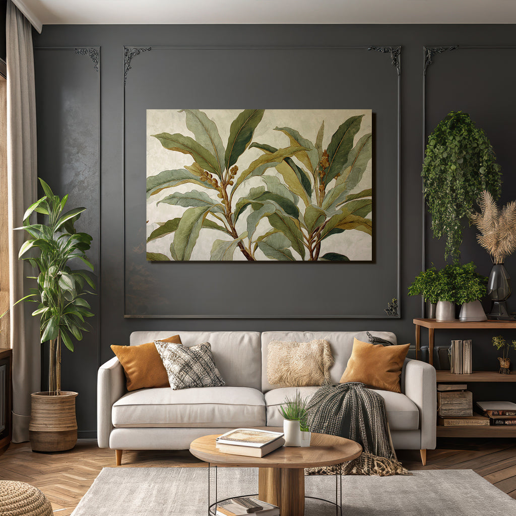Tropen Und Dschungel Botanische Illustration Von Blättern Und Ästen