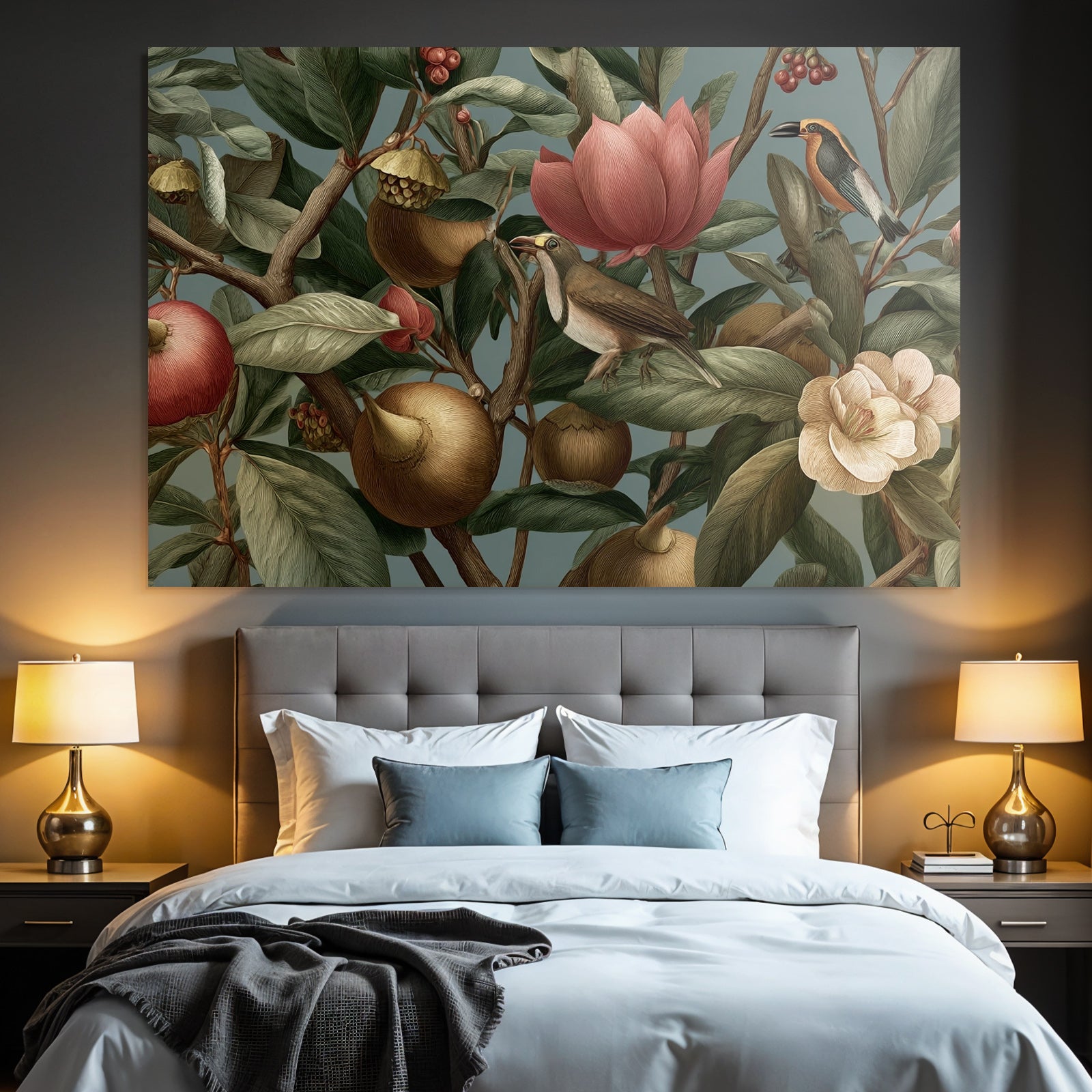 Tropen Und Dschungel Botanische Illustration Von Pflanzen Blumen Und Vogelarten