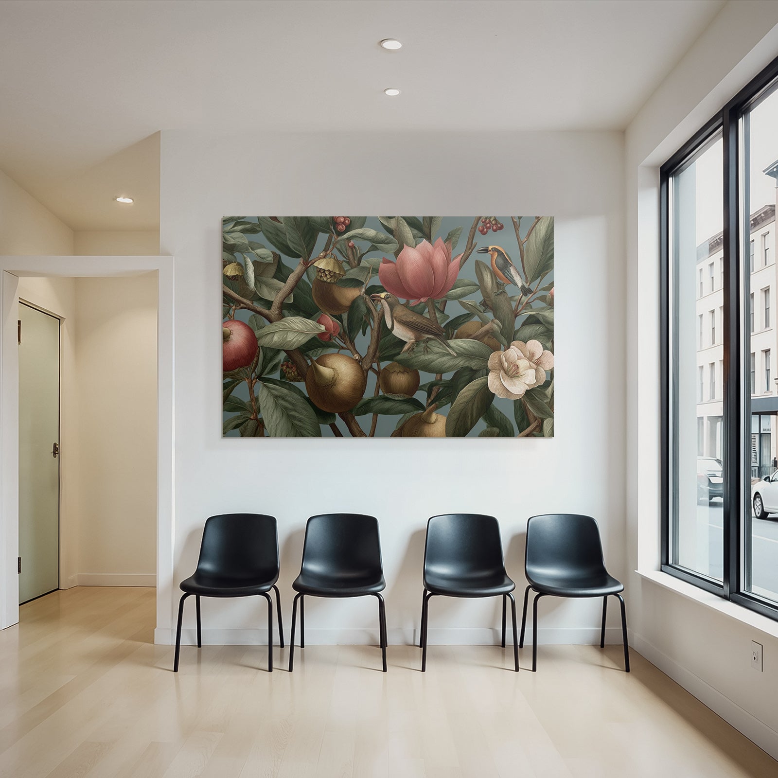 Tropen Und Dschungel Botanische Illustration Von Pflanzen Blumen Und Vogelarten