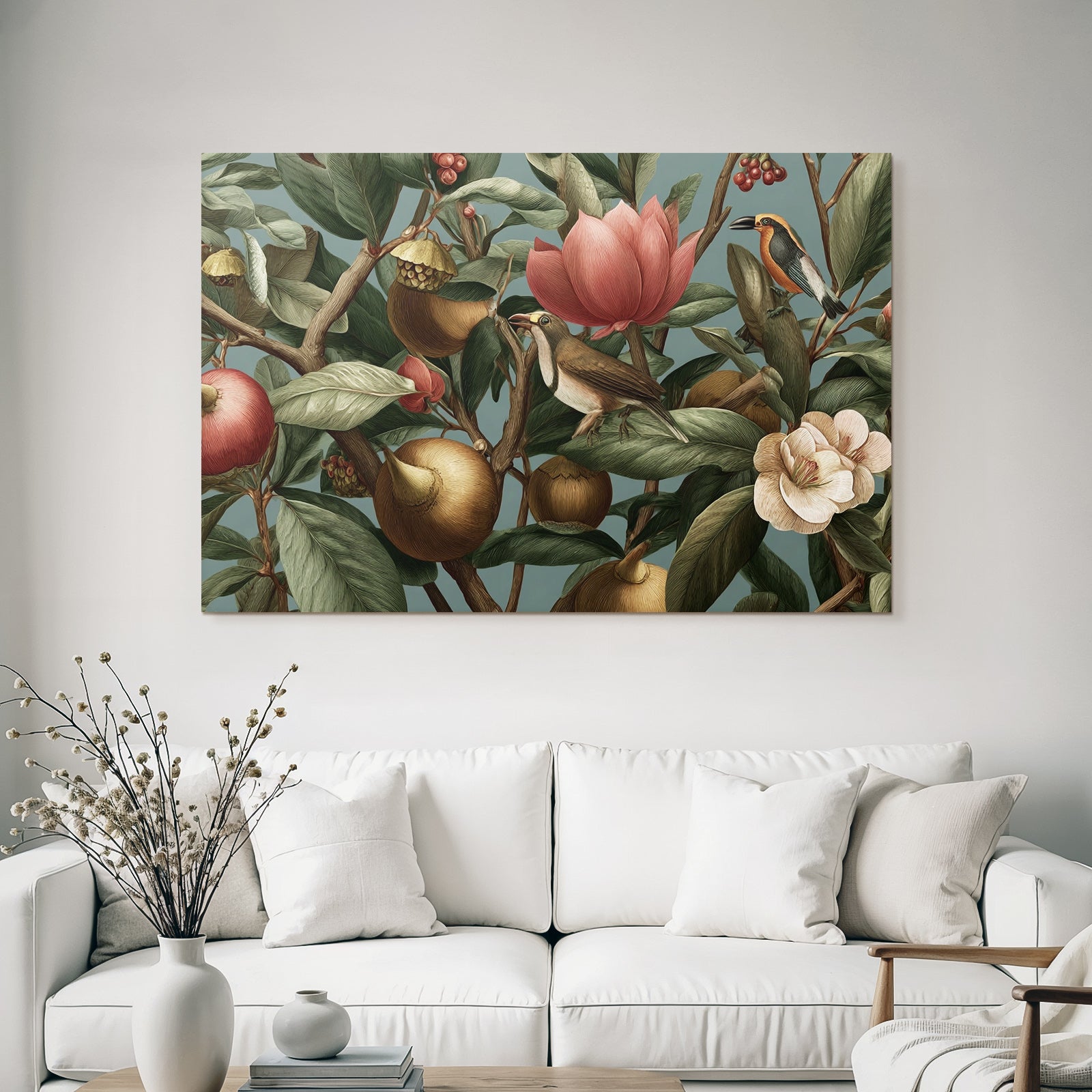 Tropen Und Dschungel Botanische Illustration Von Pflanzen Blumen Und Vogelarten