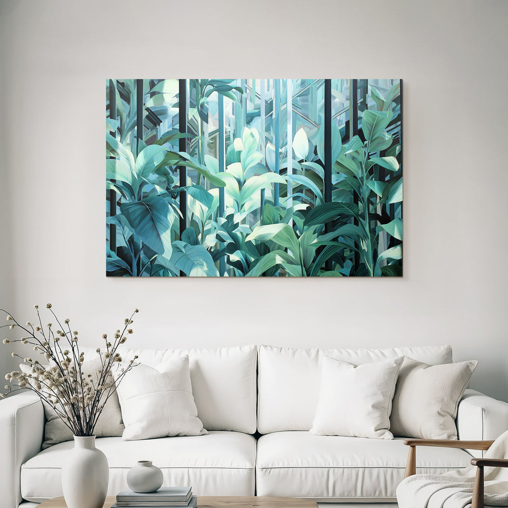 Tropen Und Dschungel Grüne Folien Scene Botanischer Garten Kunstwerk