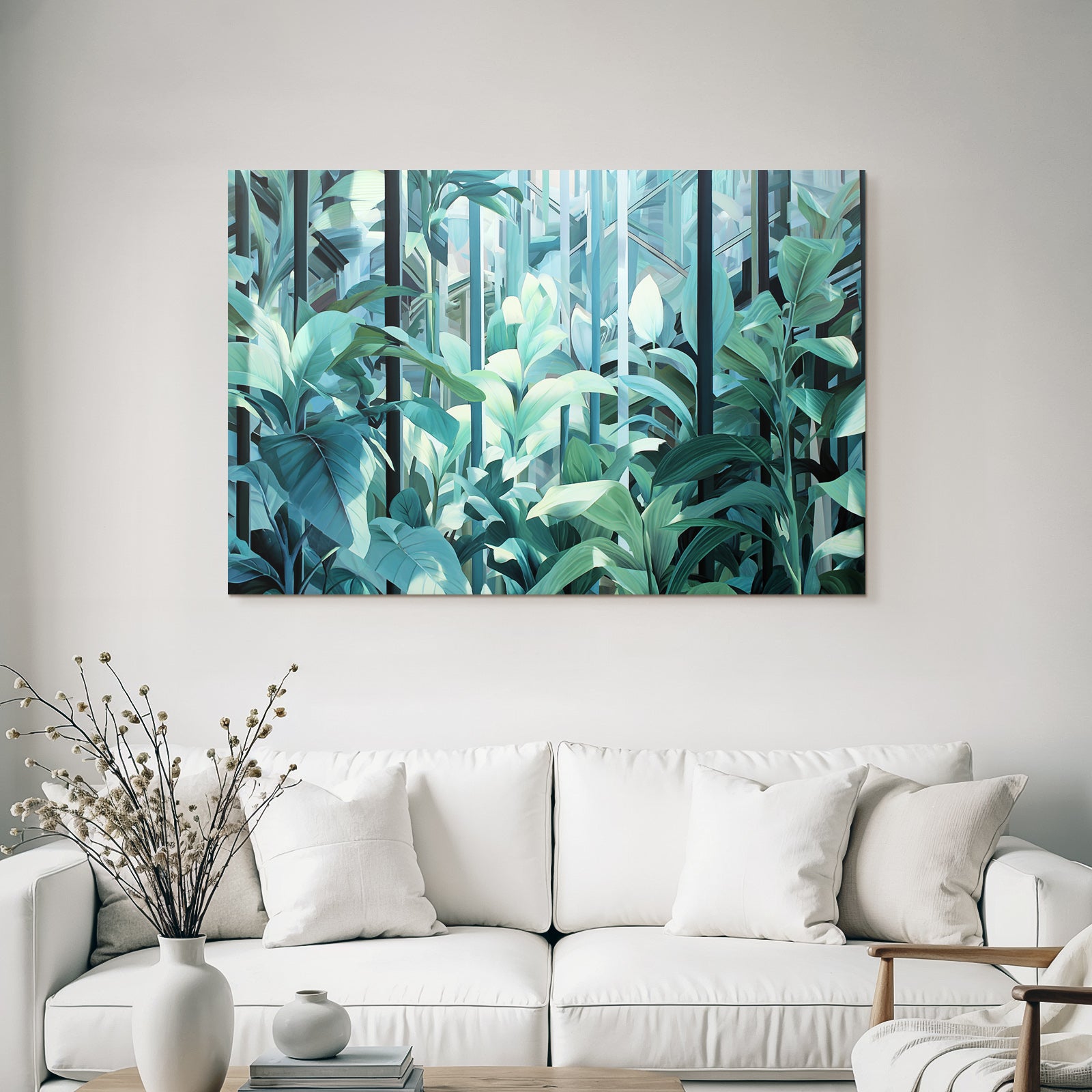Tropen Und Dschungel Grüne Folien Scene Botanischer Garten Kunstwerk