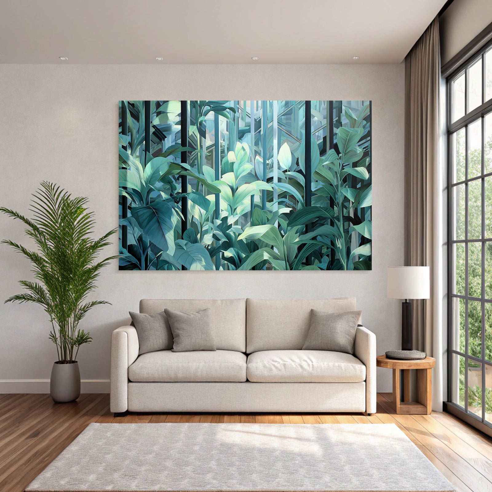Tropen Und Dschungel Grüne Folien Scene Botanischer Garten Kunstwerk