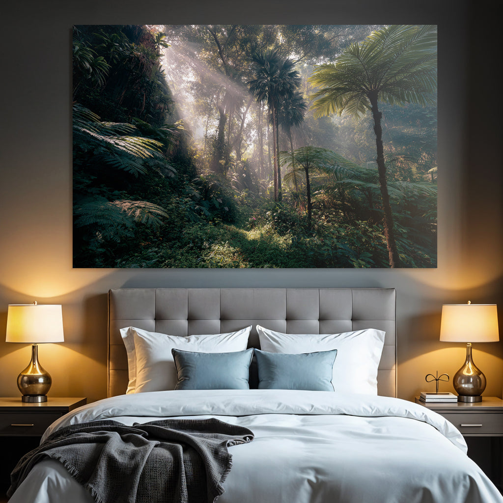 Tropics and Jungles Lush Forests Sunlight Film Through the Treetops Mystical Atmosphere