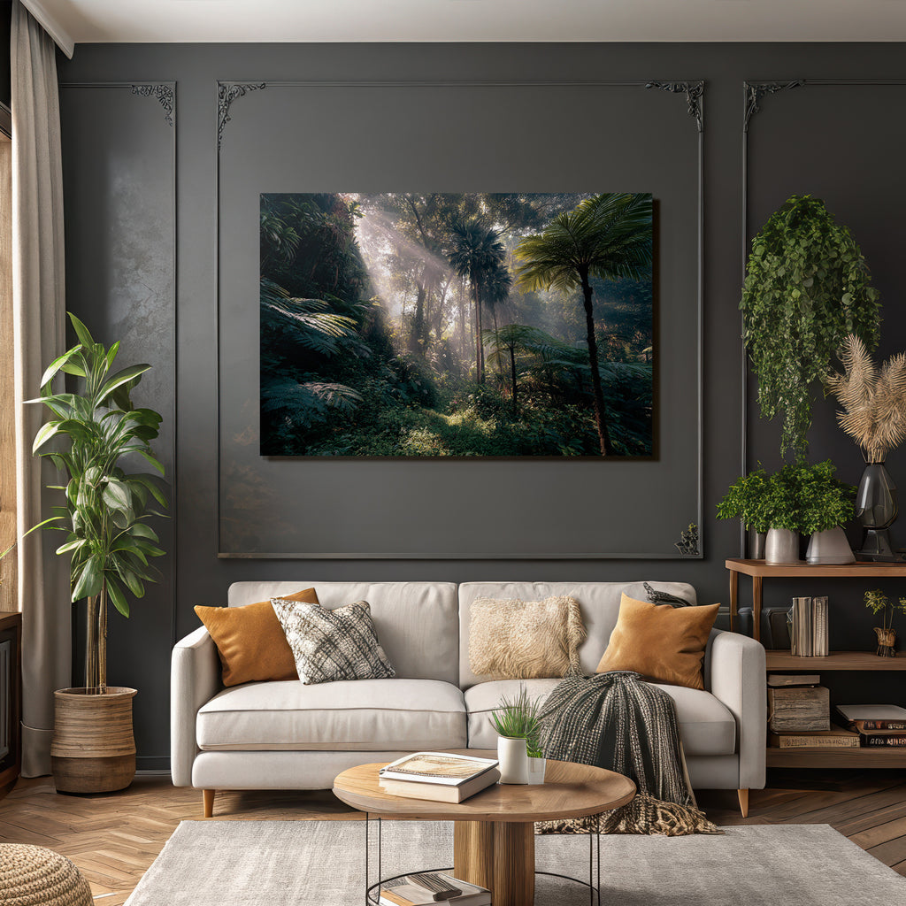 Tropics and Jungles Lush Forests Sunlight Film Through the Treetops Mystical Atmosphere